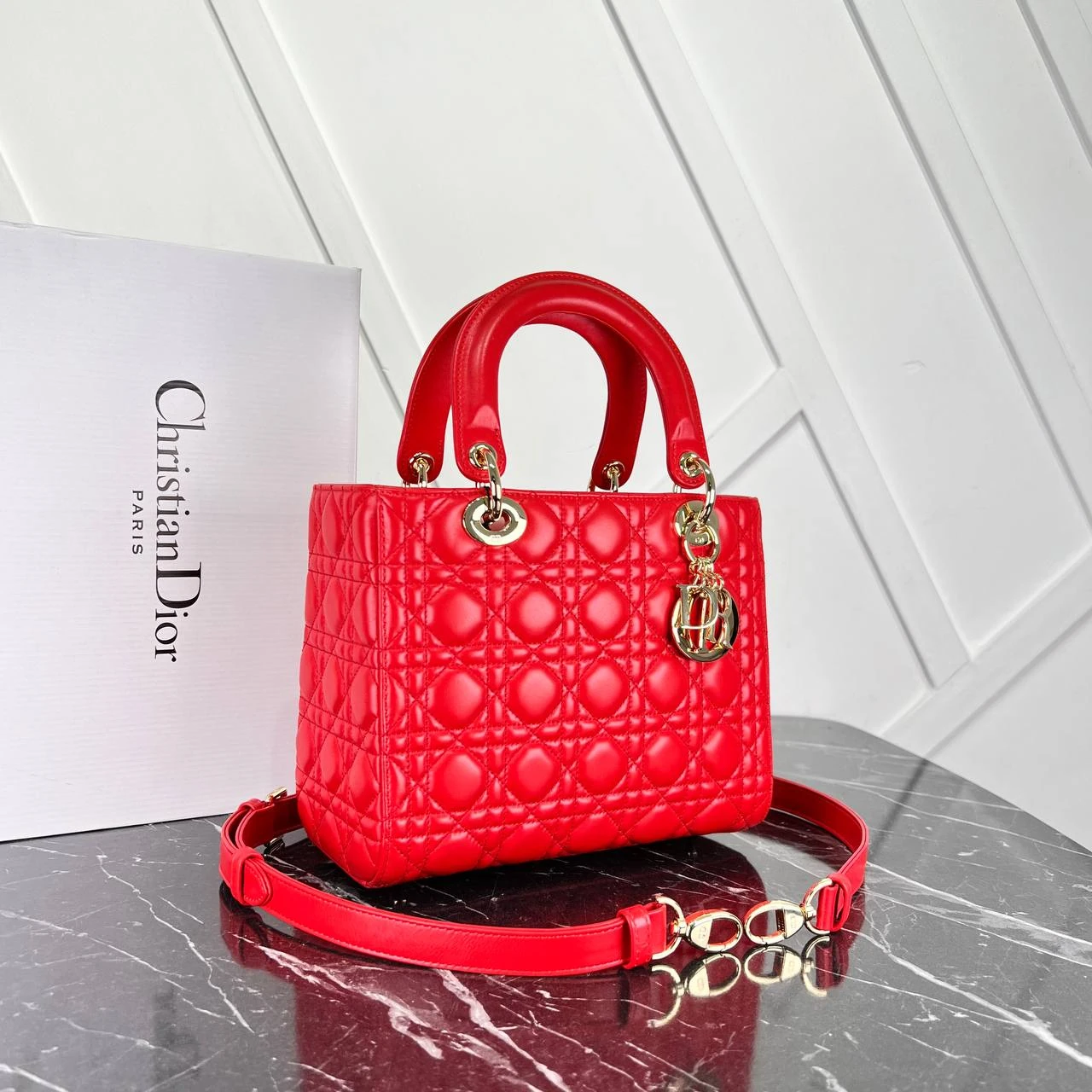 Medium Lady Bag  - Red的图片