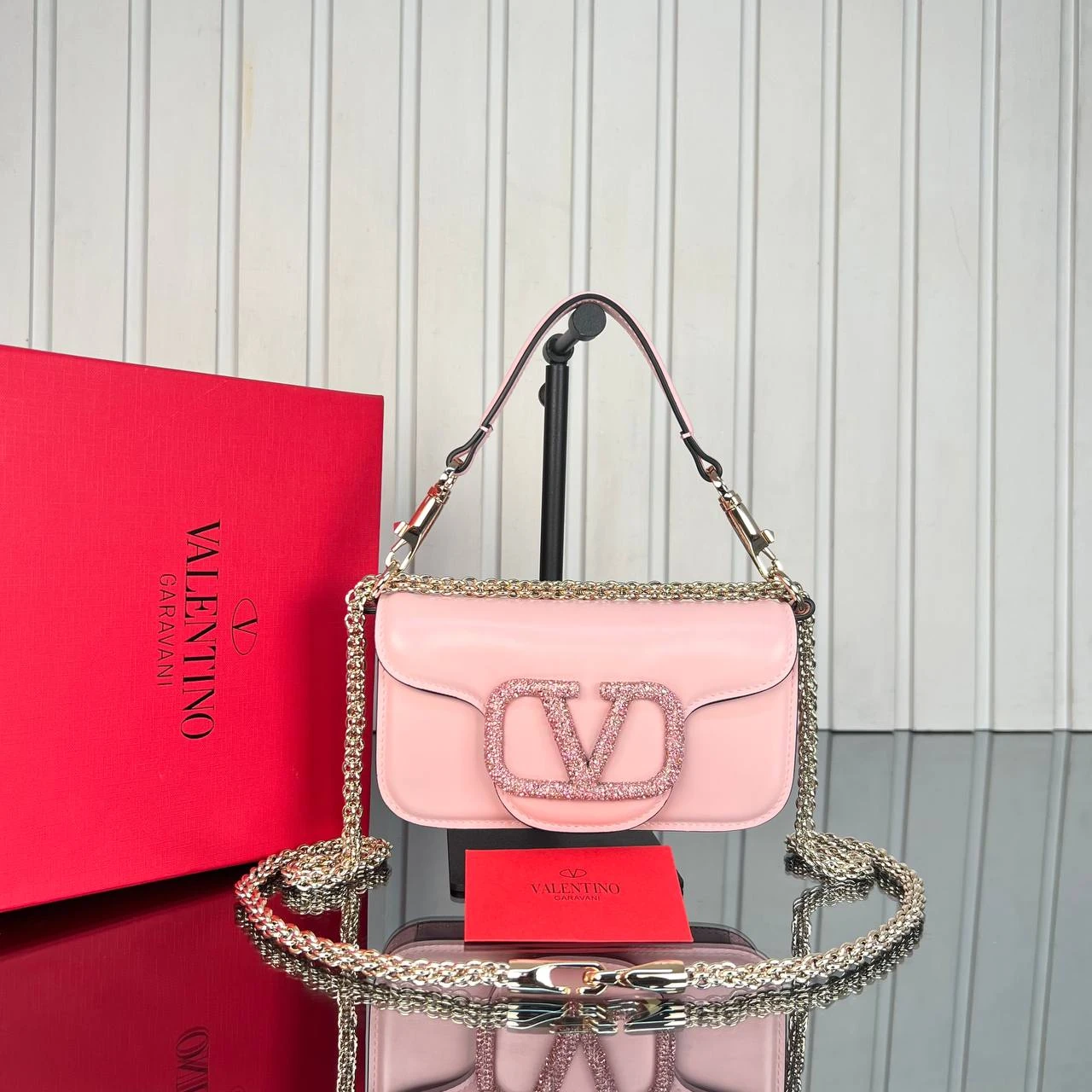 Leather Small Loco Jewel Bag  - Pink的图片