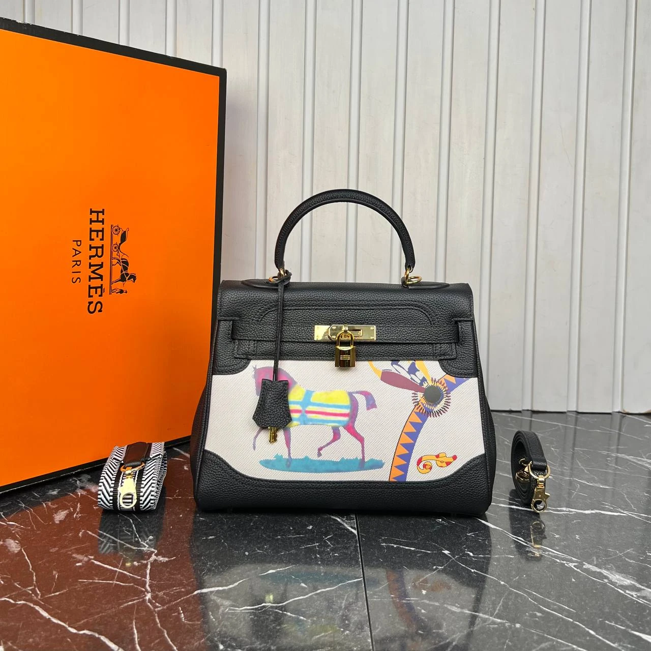 Kelly Bag 28 cm - Black的图片