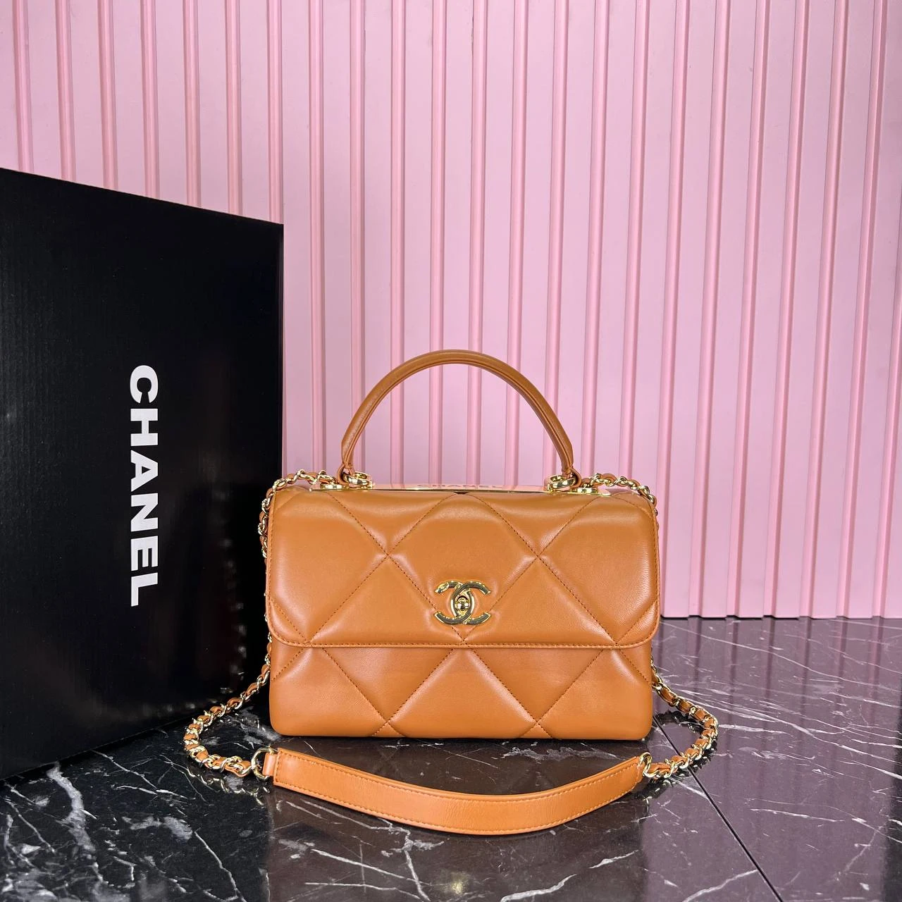 Coco Leather Bag - Brown的图片