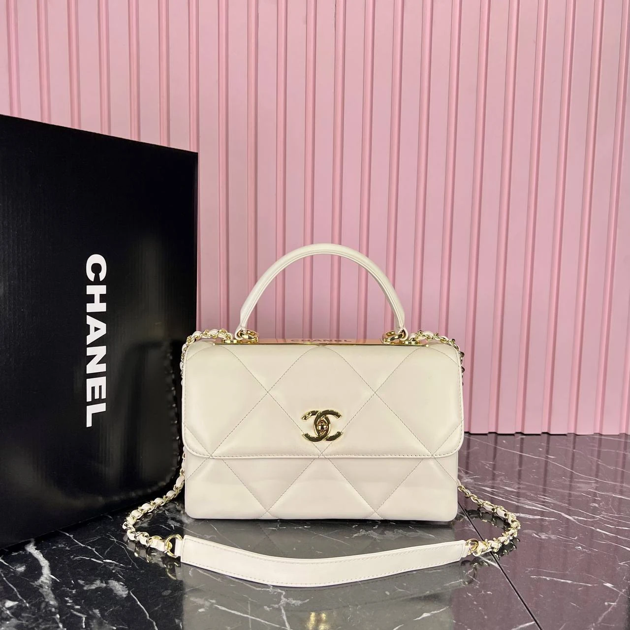 Coco Leather Bag - White的图片