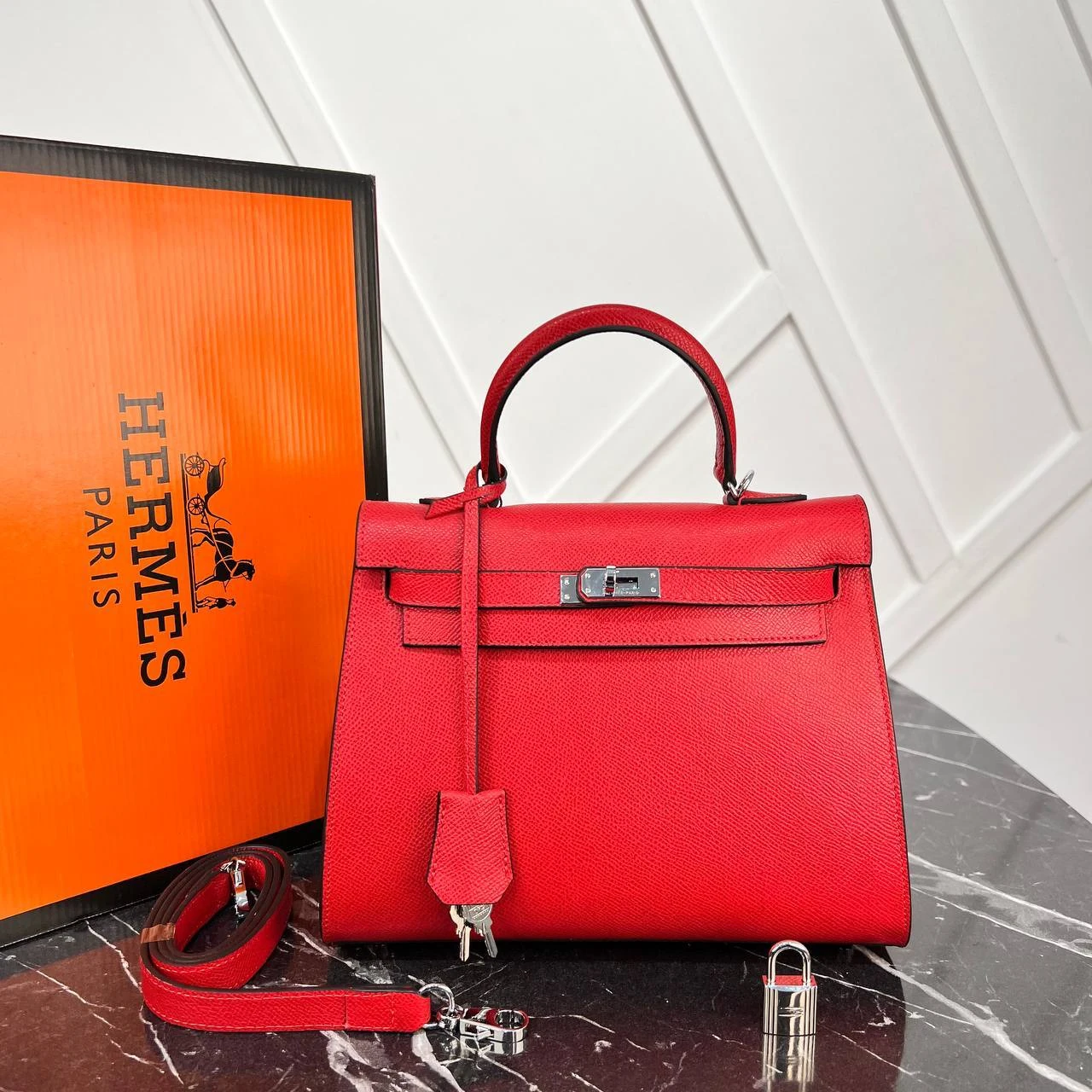 Kelly Bag 25  - Red的图片