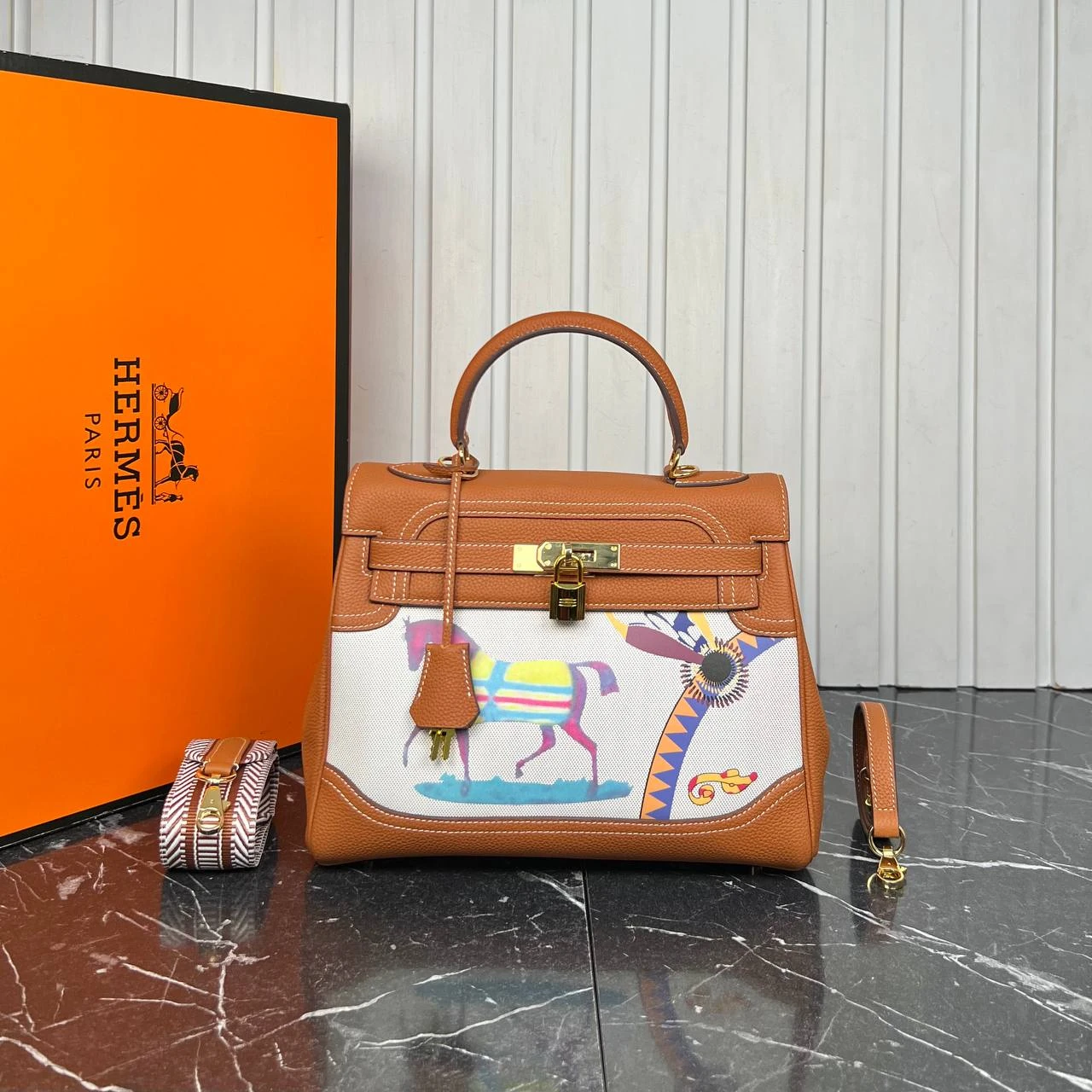 Kelly Bag 28 cm - Brown的图片